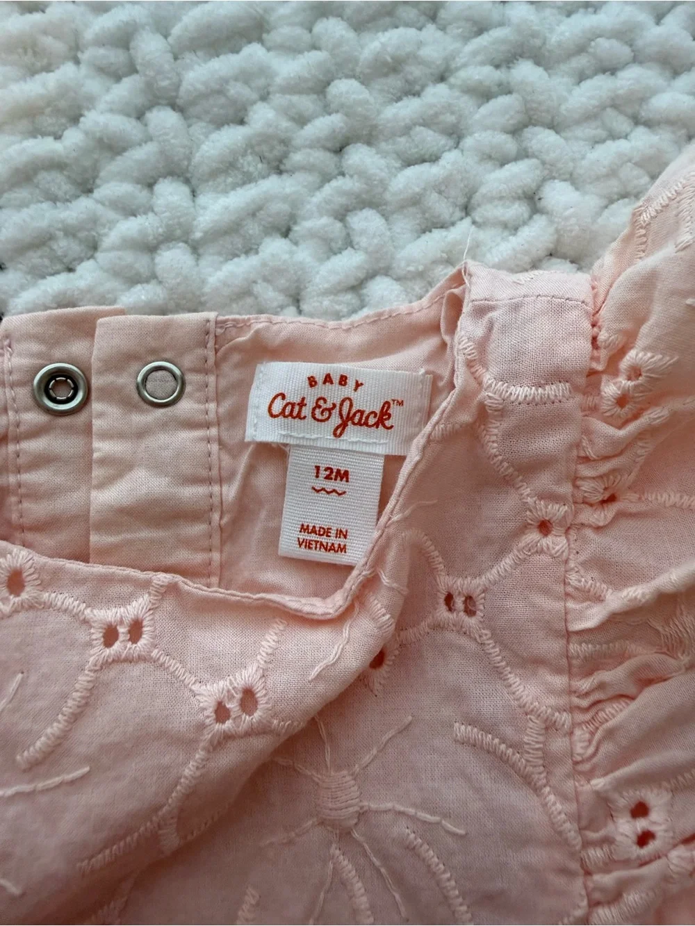 Carter's Peach Eyelet Ruffle One-Piece Bodysuit